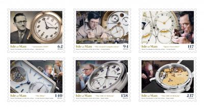 Master Watchmakers of the Isle of Man Commemorated on a Set of Six Stamps