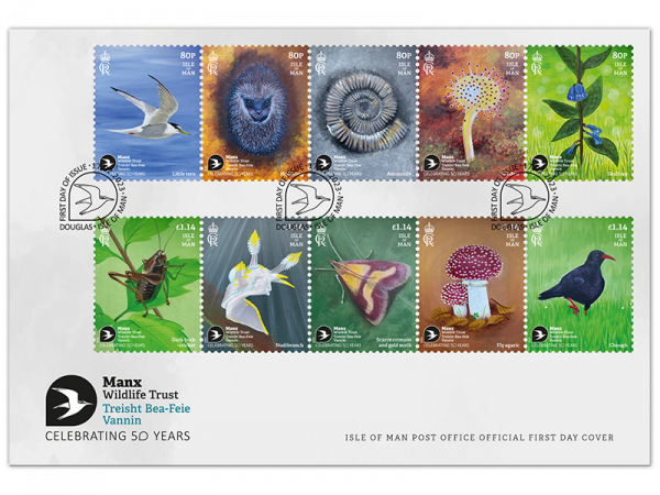 Manx Wildlife Trust 50th Anniversary First Day Cover