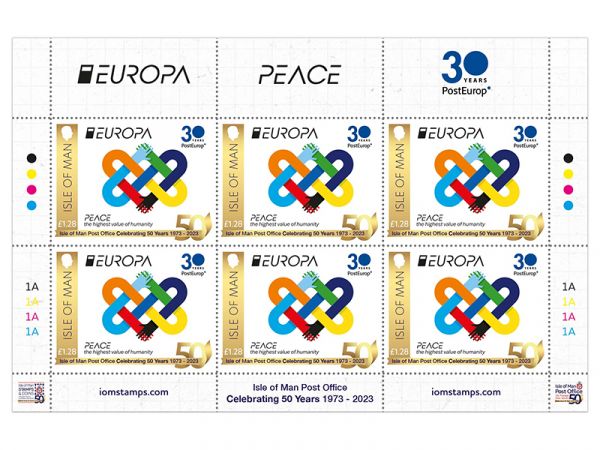 Isle of Man Post Office 50th Anniversary Europa Stamp 2023 Sheetlet