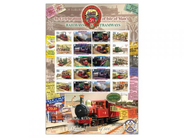 Isle of Man Railways Limited Edition Stamp Sheet
