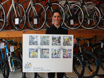 Team Sky's Peter Kennaugh MBE receives Tour de France Edition 100 stamps