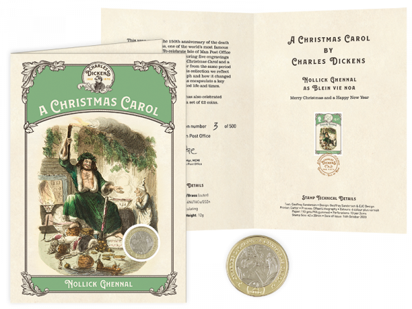 A Christmas Carol Card and Two Pound Coin Collection