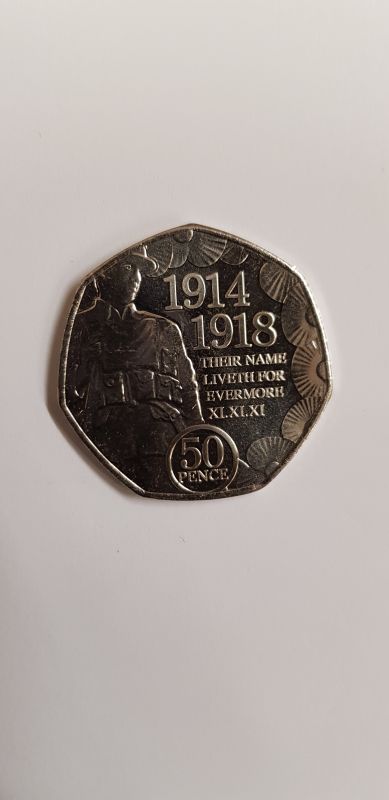Isle of Man 2018 Remembrance Day Poppy 50p Cupro Nickel Coin