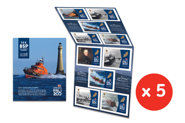 5 X RNLI Postal Booklets (50 stamps in total)