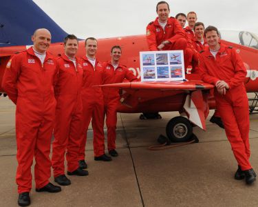 Isle of Man Stamps and Coins and the Red Arrows celebrate the 50th display season with a set of six stamps