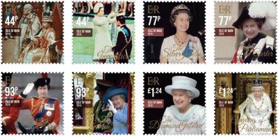 New Isle of Man stamps display the Queen in all her Pomp and Circumstance