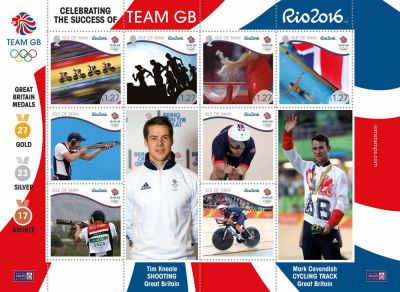 Isle of Man Post Office issues sheetlet celebrating Team GB's unprecedented success at Rio 2016