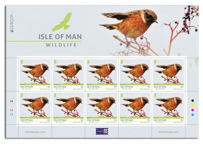 ISLE OF MAN POST OFFICE WILDLIFE STAMP ‘STONECHAT’ SINGS 