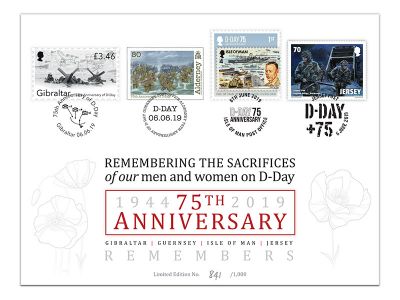 Commemorative D-Day Joint Cover to be Issued by Gibraltar, Guernsey, Jersey and the Isle of Man