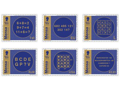 The 75th Anniversary of Mensa Celebrated in Special Stamp Set That Includes Puzzles, Secret Codes and what3words Addresses