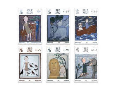 Isle of Man Post Office presents the magical paintings of visual artist Eileen Schaer in six animal stamps