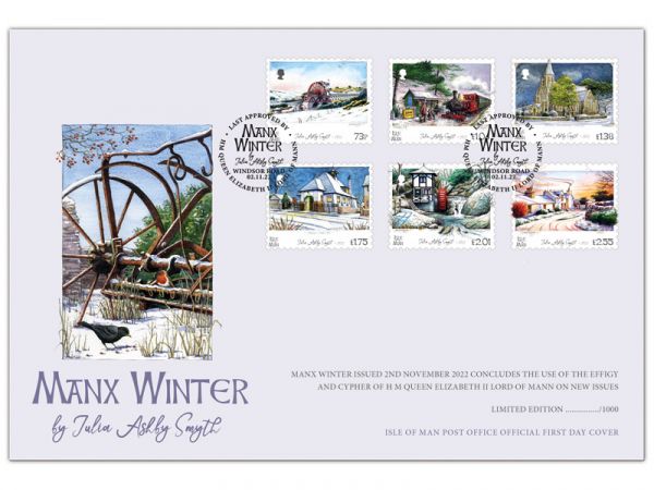 Manx Winter Final Approved Queen Elizabeth II Issue Special Cover