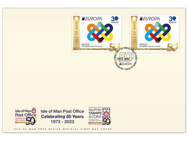 Isle of Man Post Office 50th Anniversary Europa Stamp 2023 First Day Cover