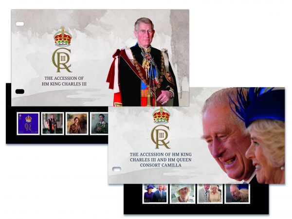 The Accession of HM King Charles III and HM Queen Consort Camilla Presentation Packs