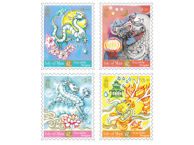 Isle of Man Post Office Announces Chinese Year of the Dragon Stamp Collection