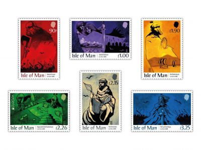 Isle of Man Post Office issues collection of six stamps studying Norse history of Mann.