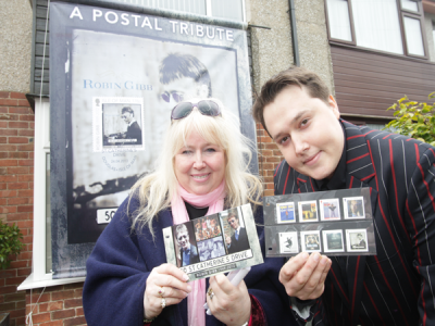 Robin Gibb's wife describes postal tribute in his memory as 'deeply moving'