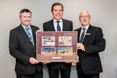 Lieutenant Governor Adam Wood takes the Isle of Man Postal Headquarters tour