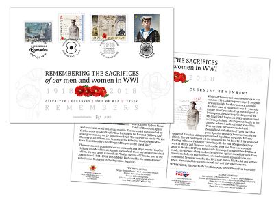 Isle of Man, Gibraltar, Guernsey and Jersey issue joint Limited Edition WWI Commemorative Envelope