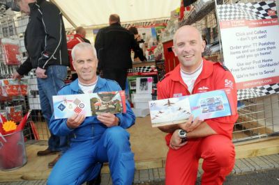The Red Arrows took to the Isle of Man skies for 50th display season on Tuesday with a set of stamps on board