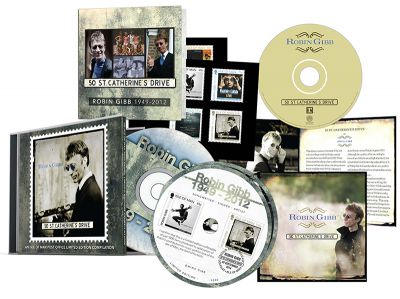 Tribute to legendary artist Robin Gibb with the release of a limited edition of the album 50 St Catherine's Drive including CD, DVD and stamp set with a Certificate of Authenticity signed by Dwina Gibb